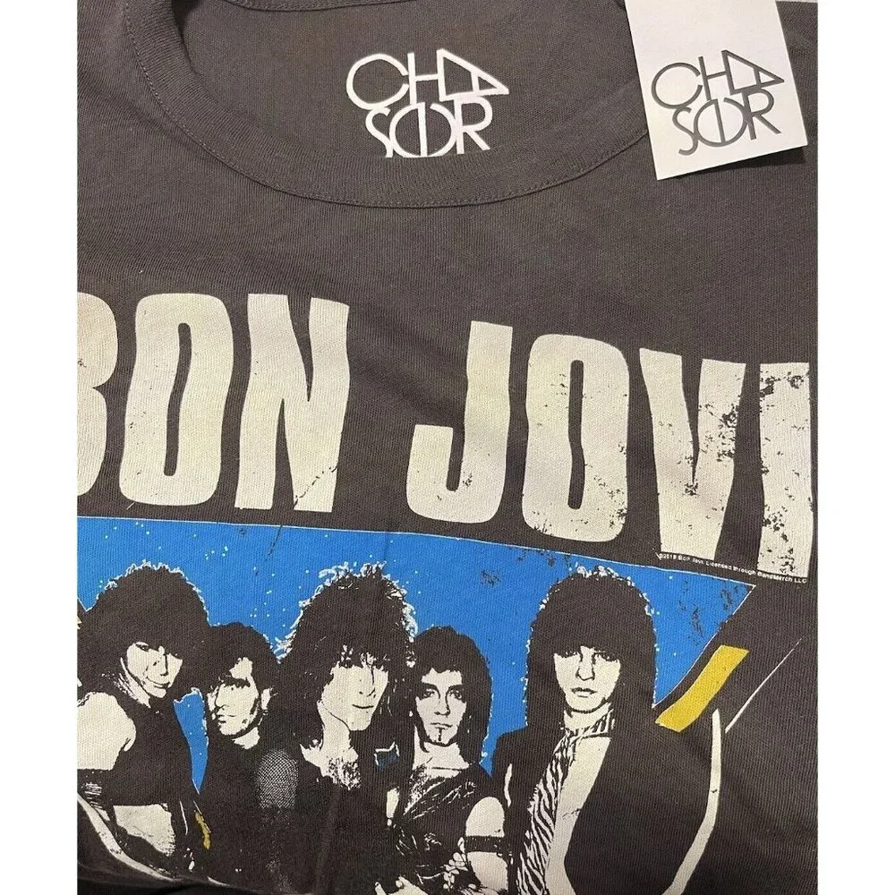 CHASER Bon Jovi Splattered Rock 100% Cotton Tee Rock Concert Size S - Picture 4 of 5